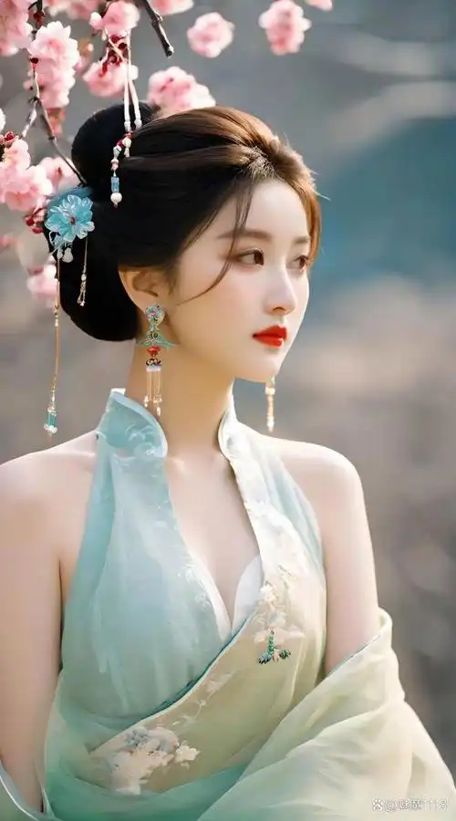 ai少女|桃花林中古风绝色美女 古典韵味 倾国倾城