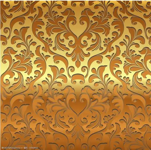 欧式金色花纹花边图片