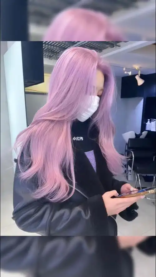 染发推荐   #夏季神仙发色9015樱花粉发色就是淡淡的粉色带点紫色
