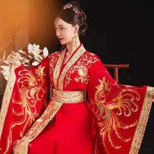 鬼公主的嫁衣图片80  汉式婚服结婚中式婚礼古代婚纱凤冠霞帔周制汉服
