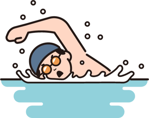 游泳运动员卡通图片_卡通游泳运动员人物形象素材_北极熊素材库