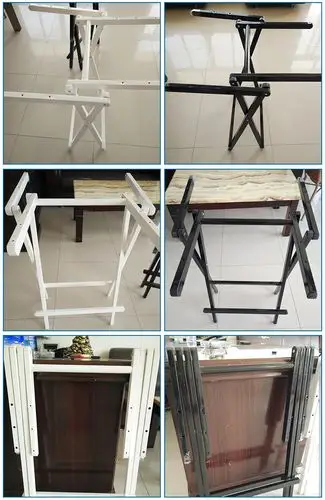 可折叠手提桌架 简易折叠方管桌腿桌架 家用可移动折叠餐桌架厂家