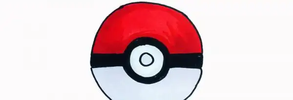 再来将中间同心圆与下方半圆环涂上灰色,神奇宝贝精灵球