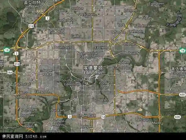 加拿大埃德蒙顿地图(卫星地图)