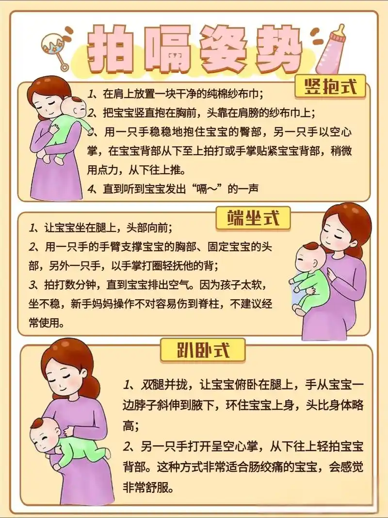 新生儿拍嗝的姿势要点大全✅一篇搞懂‼️