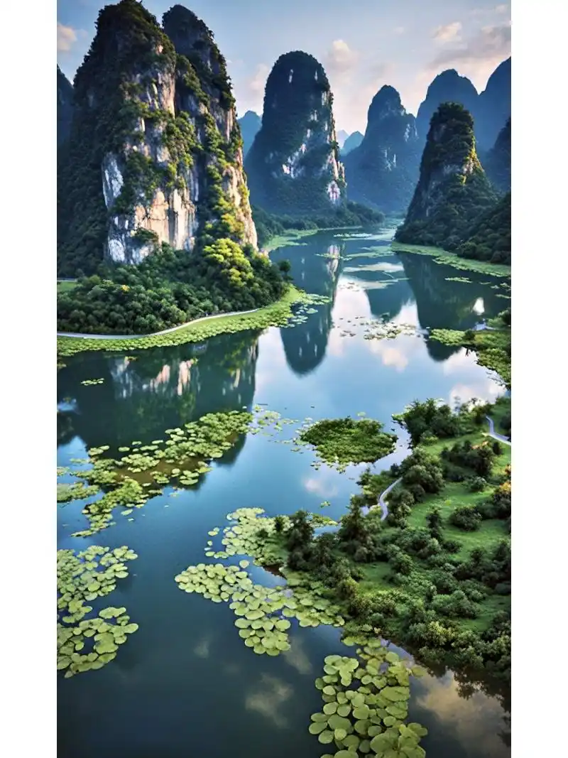 治愈系手机风景壁纸—漓江山水 拿图请留痕,需要原图请私信,免费送.