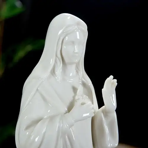 摆件圣母像天天主教陶瓷无玷圣物圣像圣心饰品摆件