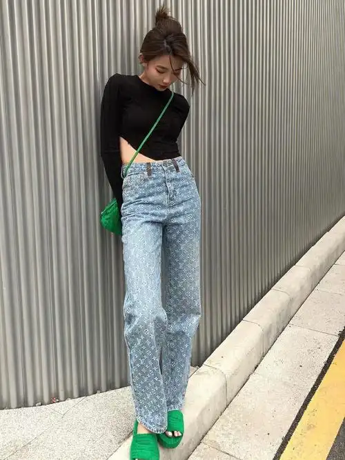 ootdlv提花牛仔裤真的绝绝子