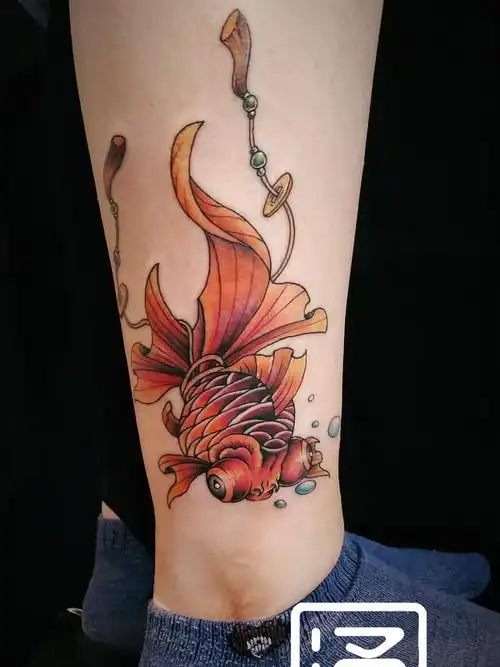 原创招财金鱼_纹身图案手稿图片_通纹馆~纹财的纹身作品集