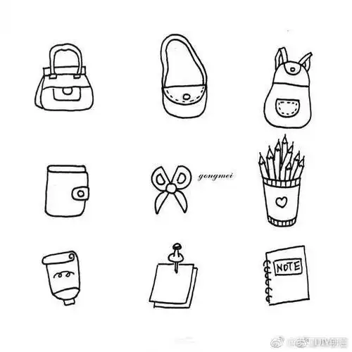 小东西的简笔画是不是非常的可爱萌化啊画-81种可爱的日常物品简笔画