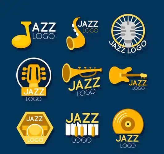9款金色爵士乐标志矢量素材