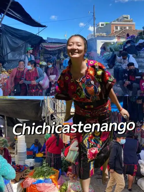 附近的玛雅人仍然在每周四/日在chichi集市,女性全部穿着玛雅传统服饰