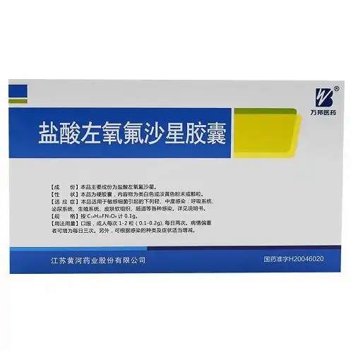 万邦医药盐酸左氧氟沙星胶囊01g20粒