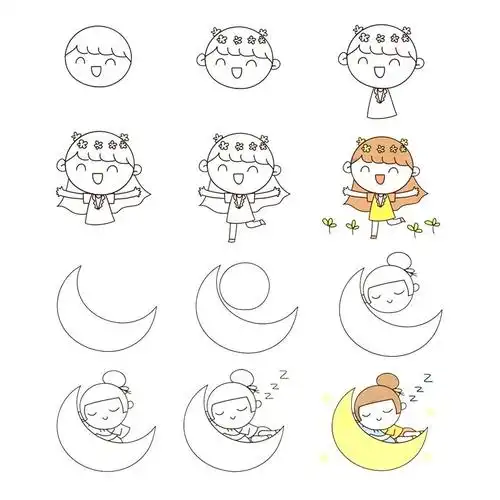 【人物简笔画】80个可爱的卡通人物简笔画,其实真不难画!