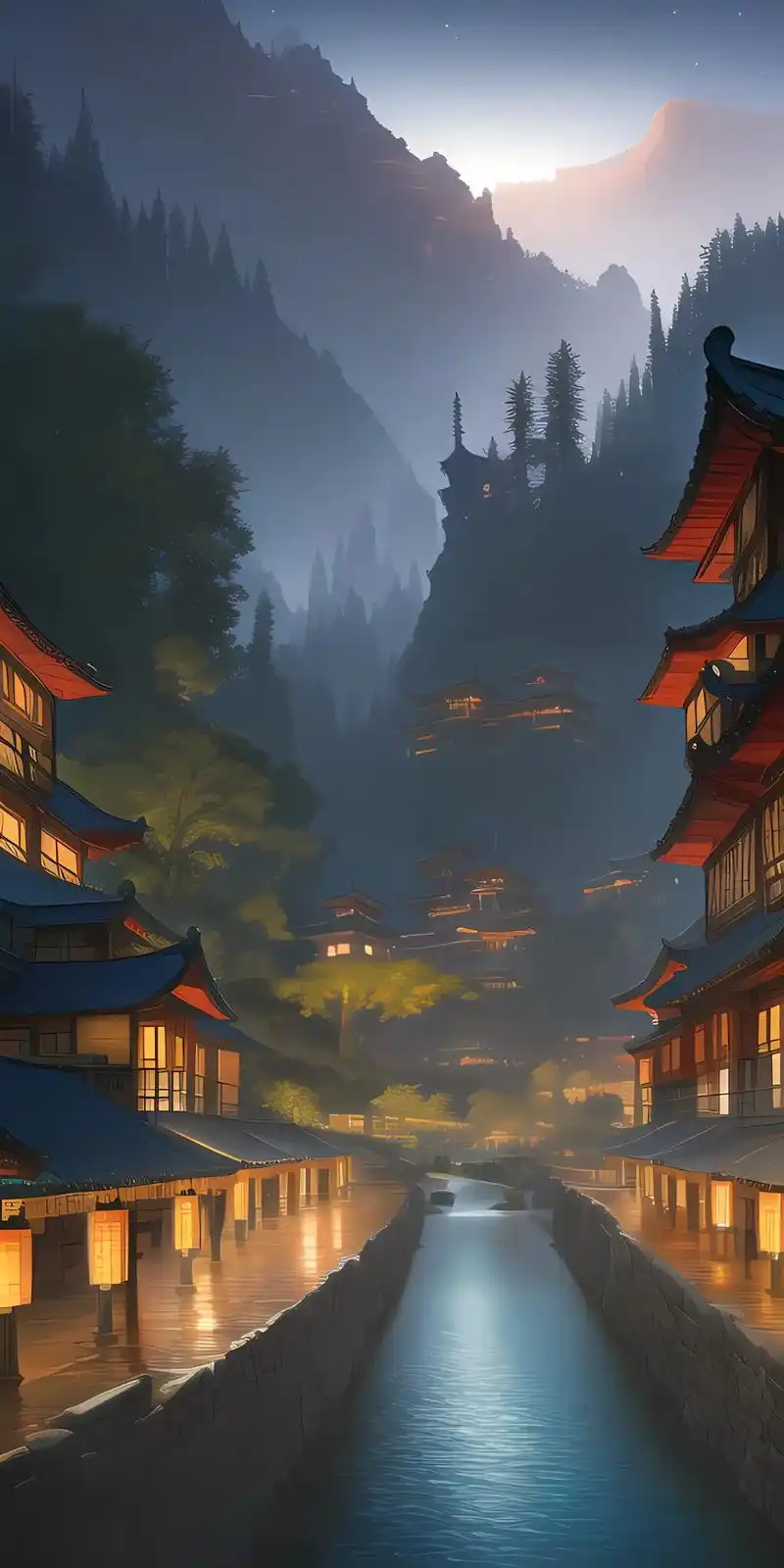 唯美古风建筑壁纸.数间茅舍,藏书万卷,投老村家.山中何事?松 - 抖音