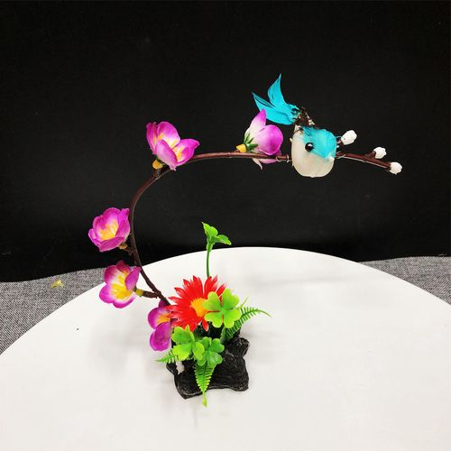 酒店盘饰摆盘装饰创意点缀花草刺身梅花意境菜肴拼盘摆盘假花