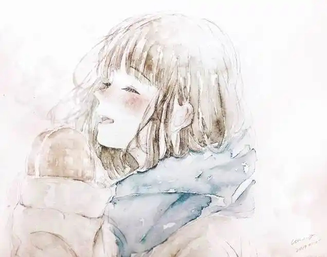 来年もその先もずっとこめこ的pixiv人物侧脸插画图片