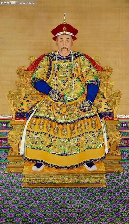 康熙朝服像古画图片素材-古代绘画-百图汇素材网