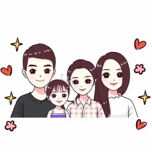 亲子微信头像,一家四口,五口头像设计,喜欢吗?