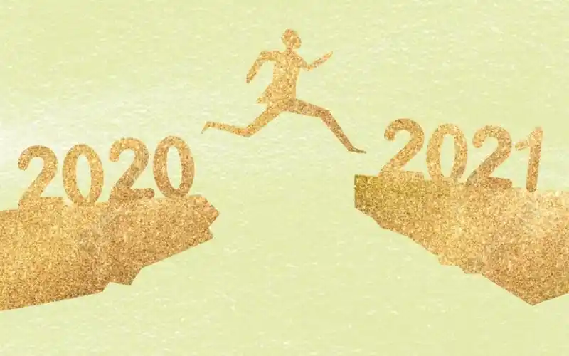 跨越2020,迎接2021的创意背景图