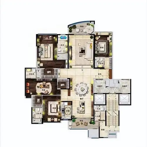 三百多平方的经典江景大平层户型你喜欢么