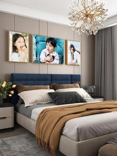 定制挂墙洗照片打印带相框做成水晶画框来图定做周岁儿童铝合金框