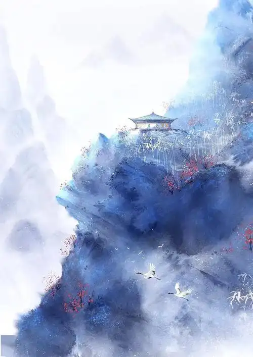 最美古风唯美古风背景场景插画