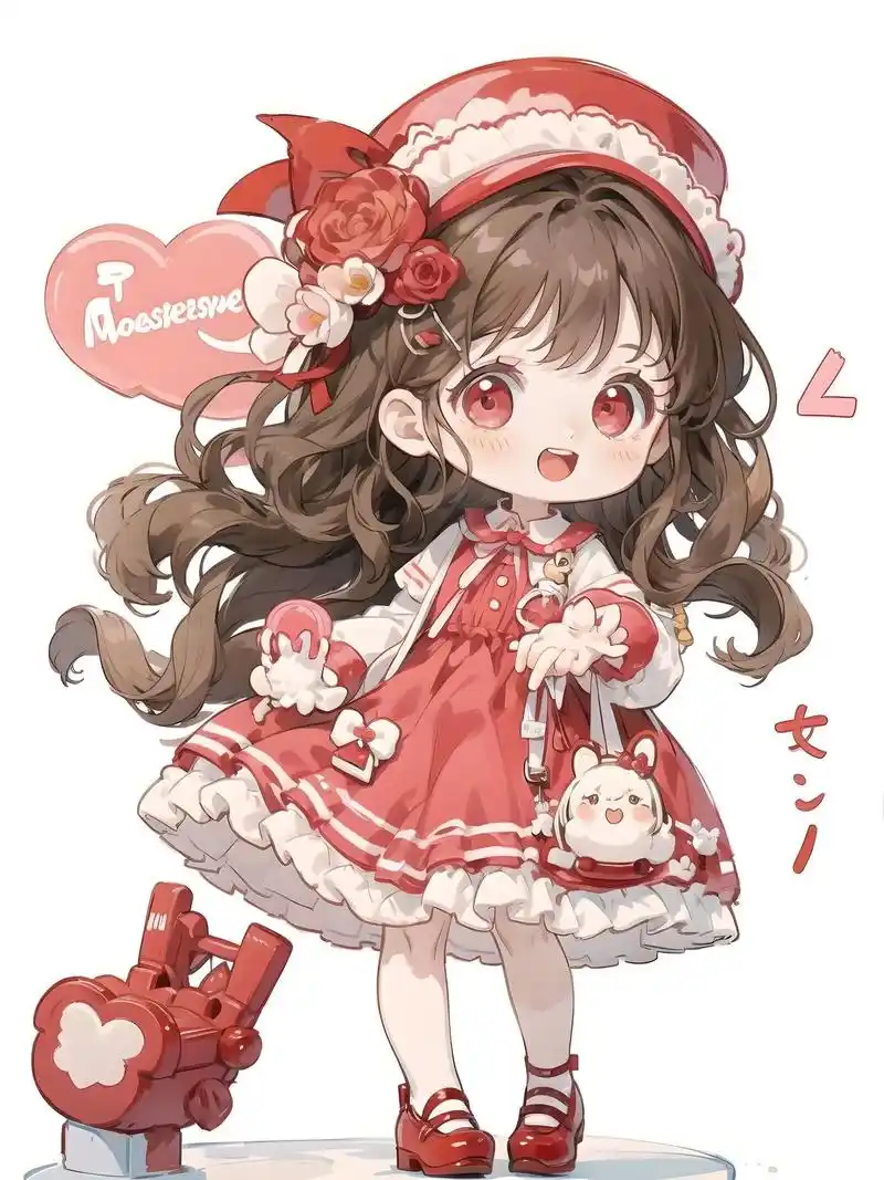 女生头像|红玫瑰系列.#ai绘画 #q版人物 #萝莉 #治愈 - 抖音