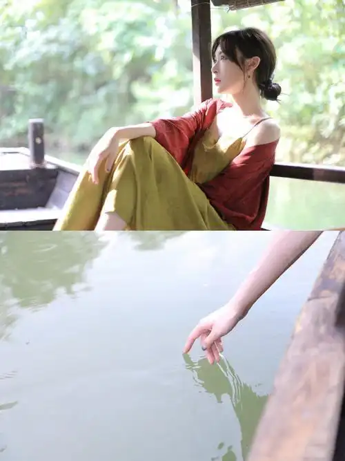 张语格夏末游湖写真