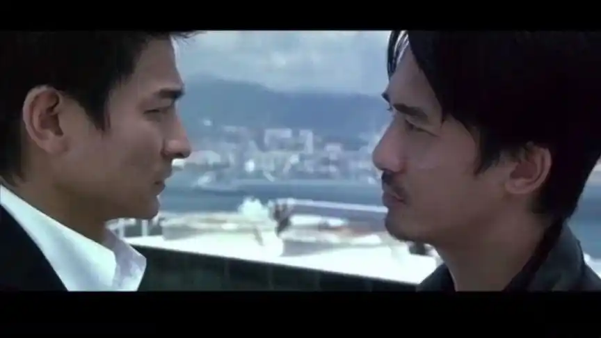 梁朝伟跟踪刘德华到天台对话两大影帝飙戏就一个眼神