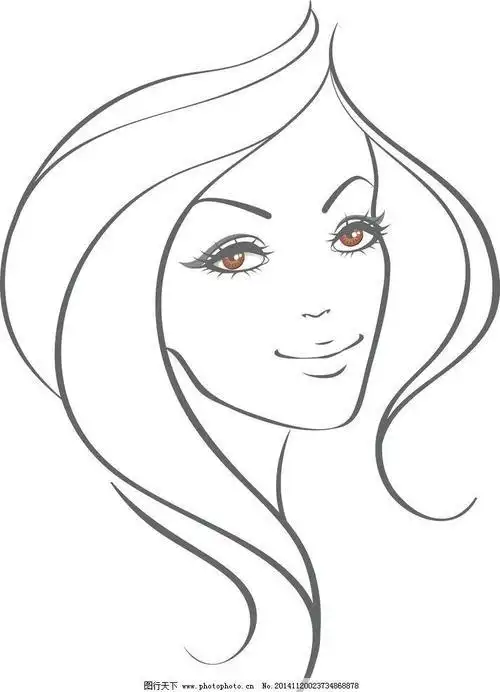 侧站的女人简笔画