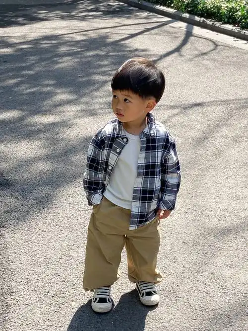 ootd男宝宝穿衬衫也太好看了