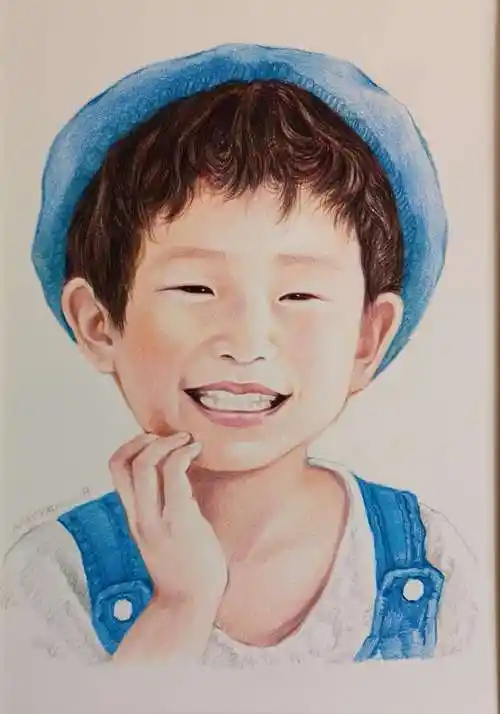 手绘**人物写实头像素描画像彩铅画宝宝儿童肖像照片画礼物定制-漫画