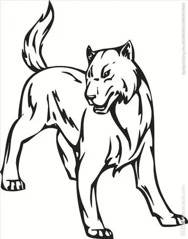 狼简笔画帅气 狼简笔画帅气涂颜色
