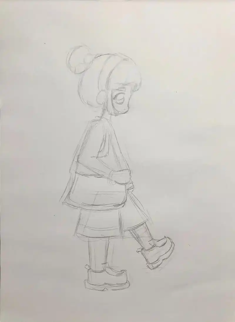 临摹个小画酷酷的侧身动漫女孩