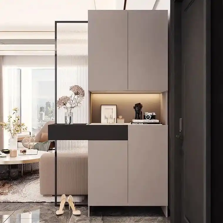 轻奢入户现代简约新款客厅进门屏风隔断玄关柜鞋柜一体正对门门厅