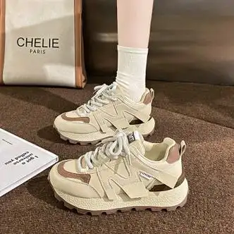 卓诗尼老爹鞋女秋季网红厚底百搭阿甘鞋初中生2023新款轻便运动鞋女