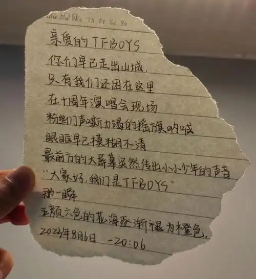 把你想对tfboys说的话留在这里吧…#tfboys  #tfboys十周年  #手写