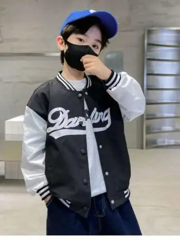 男大童外套12-15岁男童夹克小男孩上衣小学生褂子帅气2022新款童新款