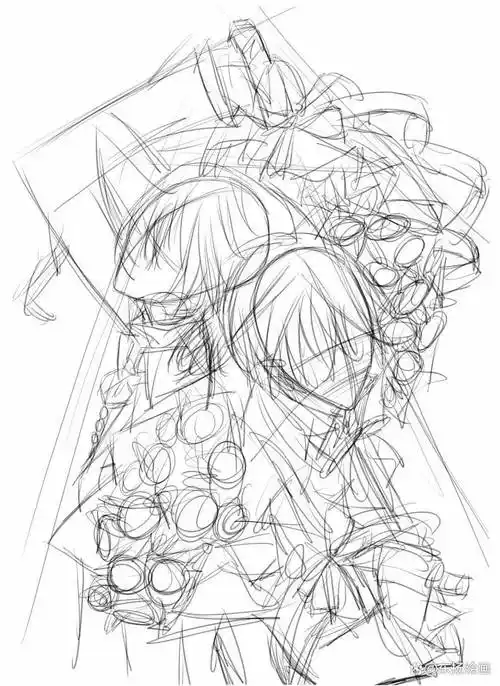 动漫人物组合素描教程