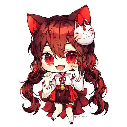 q版卡通人物插画,亮晶晶的大眼睛漂亮又可爱