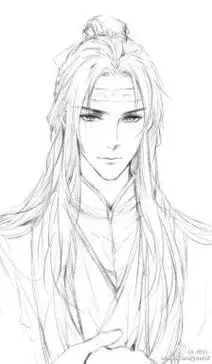 二次元简笔画古风男子