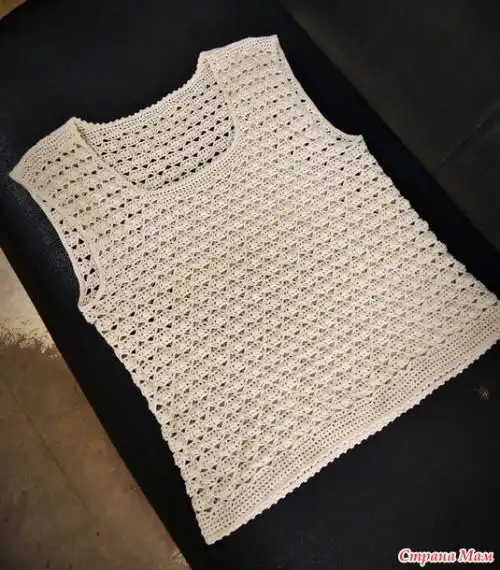 漂亮的夏季钩针小背心花样图解,花样简单大方清爽