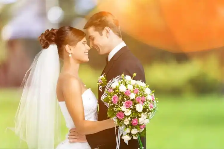 新婚的新郎与新娘