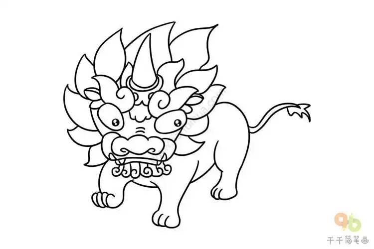 凶猛的年兽简笔画图片