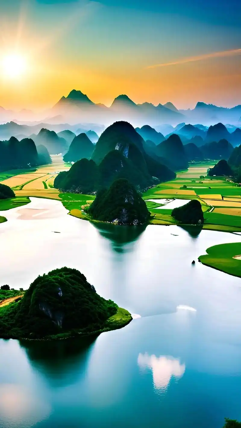 如诗如画的美景#寻找最美旅行地 #广西山水风景 #风景如画的 - 抖音