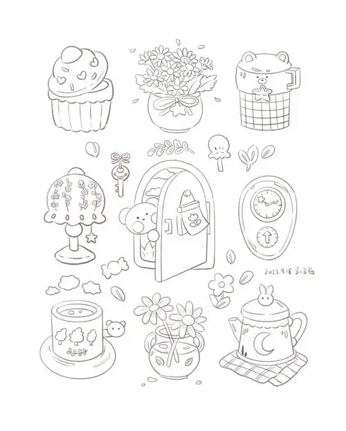 临摹韩国插画师sovoroo#ipad画画  #临摹  #速写打卡  #小物件速写