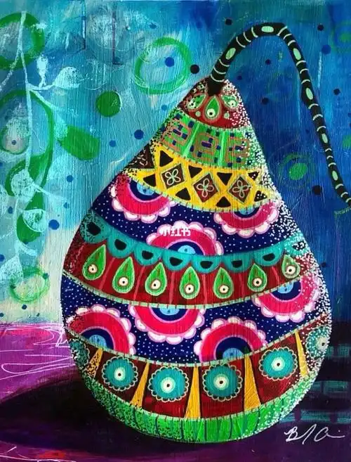 慢慢画点线面素材儿童线描创意装饰画美术