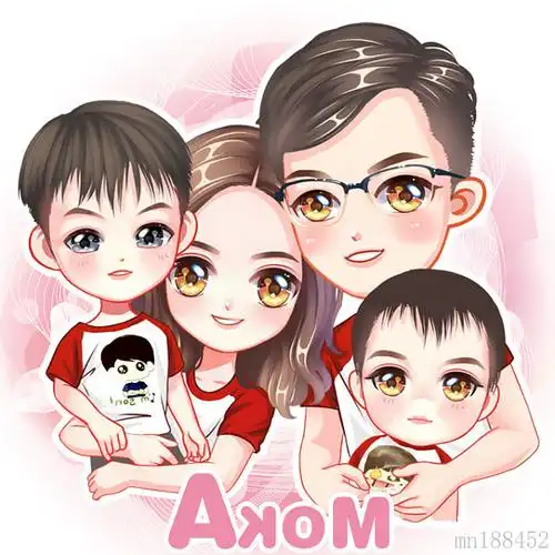 卡通人物动漫头像婚礼画像日系q版头像可爱情侣漫画形象设计logo淘宝