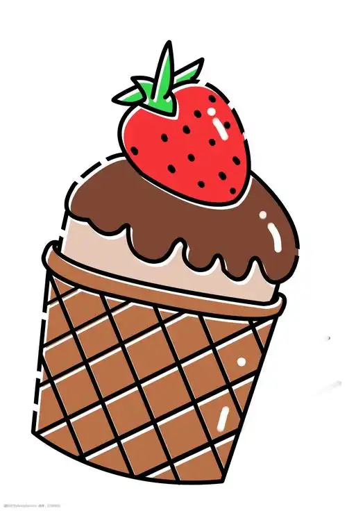 初夏小清新 冰淇淋小物件 炎热的夏天 凉爽可口 冰淇淋手绘 可爱萌物